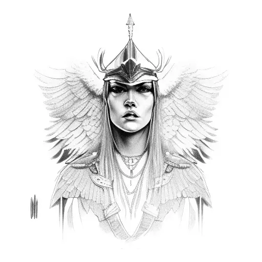 Valkyrie Portrait With Raven