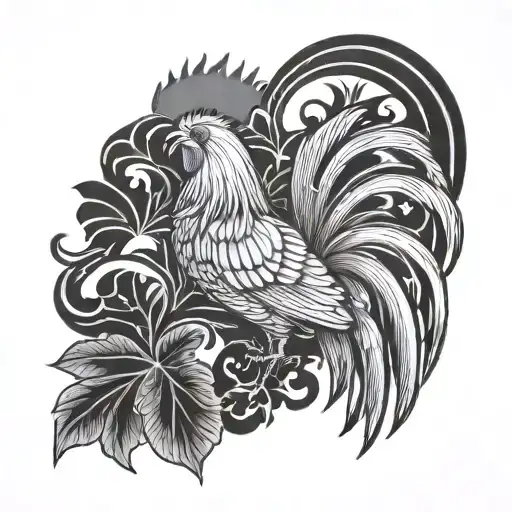 Belgium Walloon Rooster Merged With New Zealand Kiwi Bird