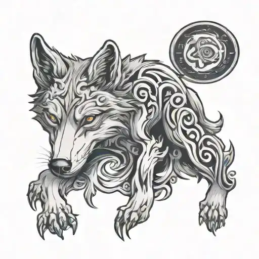 Initial P For Dead Person With Small Wolf