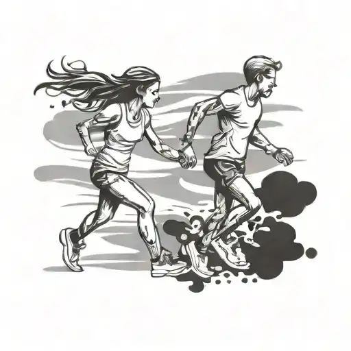 Running With Your Daughter Holding Hands