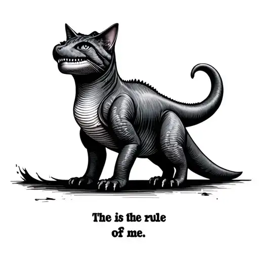 A Cat And Dinosaur Which Also Says It Is The Rule Of Me