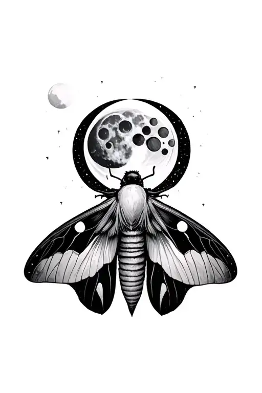 Death Moth With Moon Phases