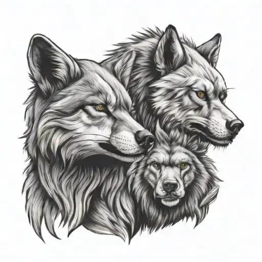 Wolf And Gorilla An Fox