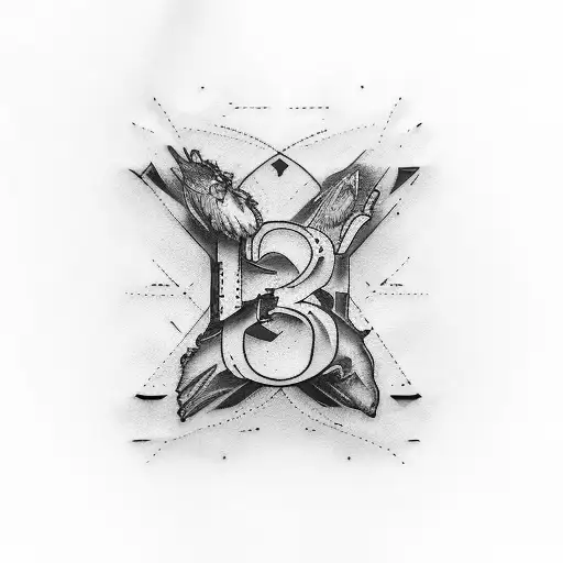 Shoulder Tattoo With Number 23 And Word Max