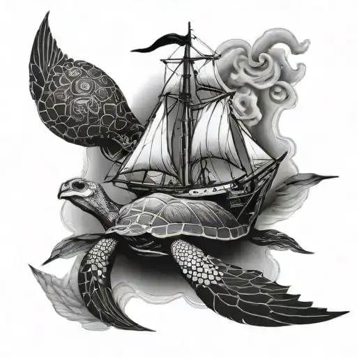 Sailingship And Turtle