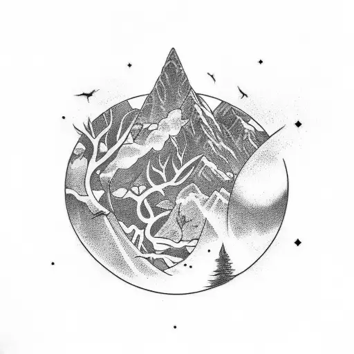 Nature And Space Tattoo Sleeve