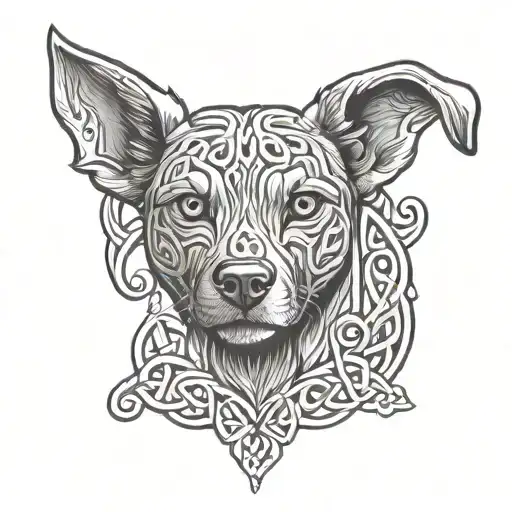 Celtic Knot Design Incorporating Dog