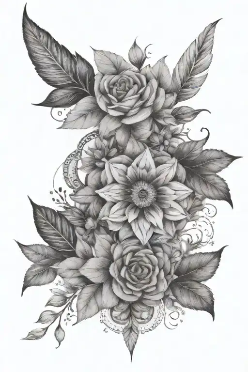Elegant Nature Inspired Tattoo Mandala Design Incorporating
