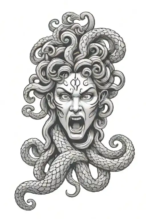 Angry Medusa Head