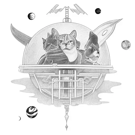 Noah's Boat With Animals In Space