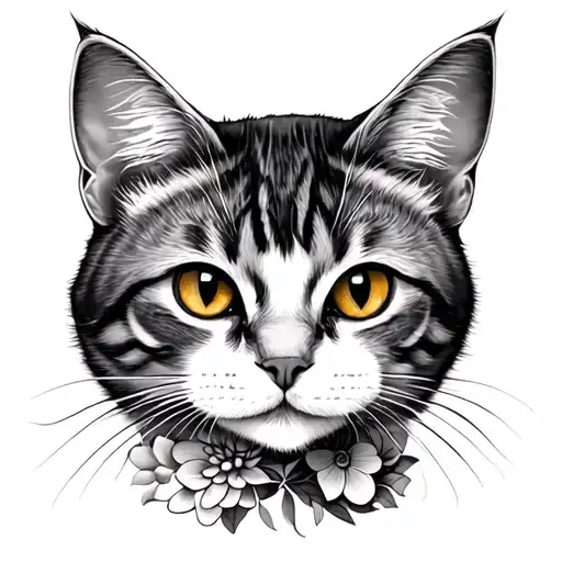 Traditional Floral Cat Cards Music