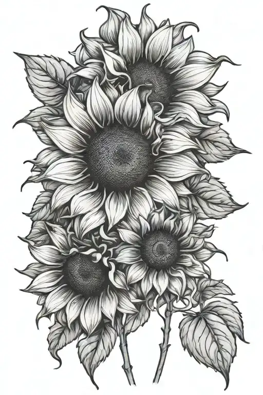 Sunflower Black Dahlia Flowers