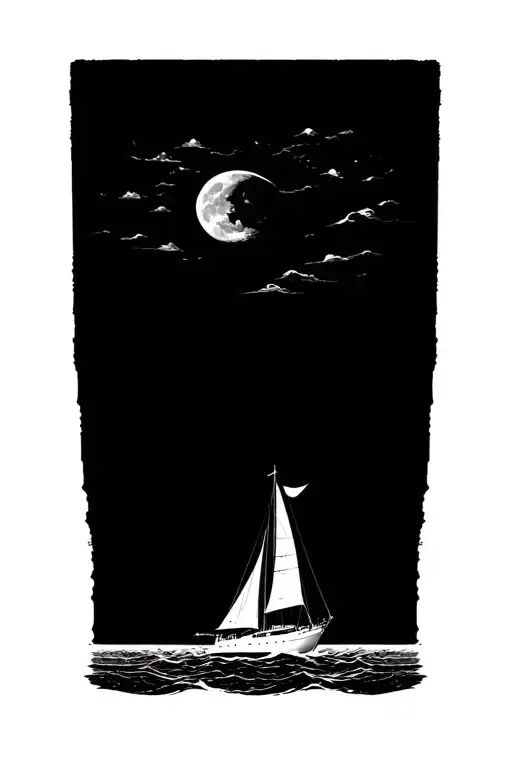 Black And White Minimalist Newspaper Ship