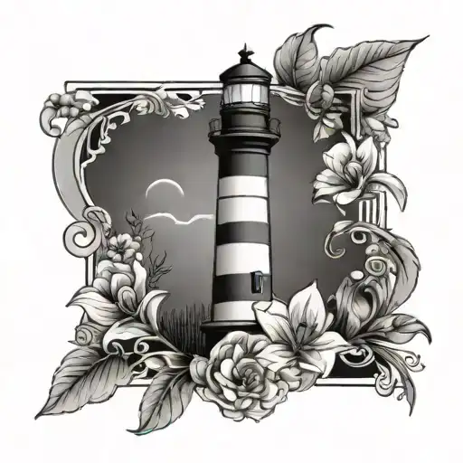 Lighthouse Floral Frame