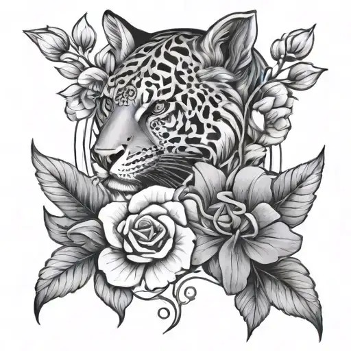 Animal And Flowers Intertwined