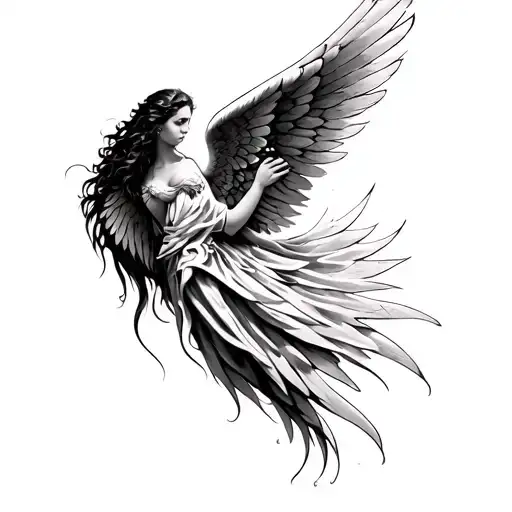 Squel With Angel Wings