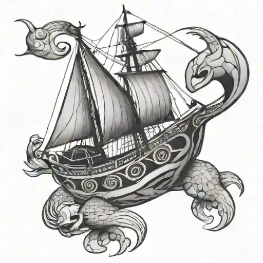 Celtic Turtle And Sailingship