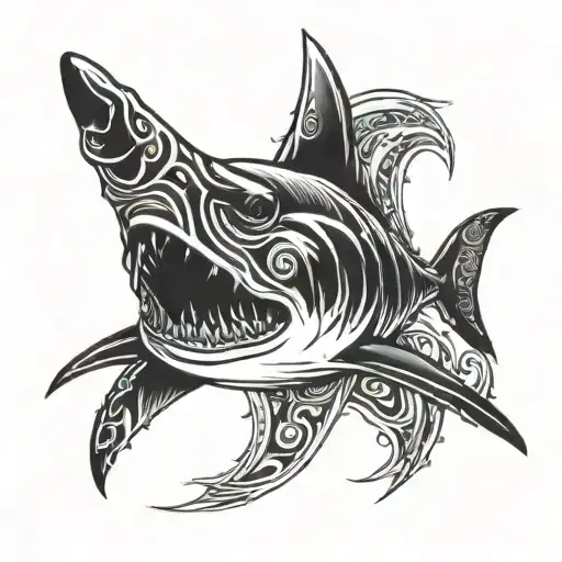 Hammer Head Shark Tribal Tatoo
