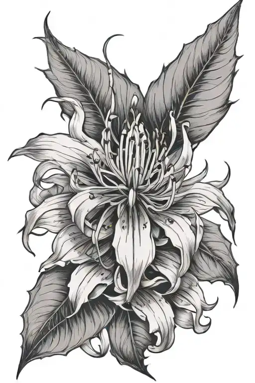 Spider As A Spider Lily Flower