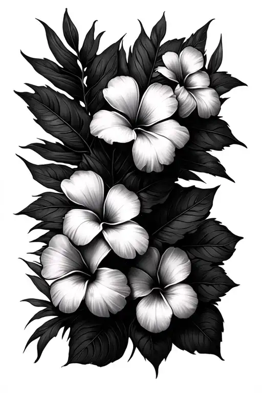 Multiple Hawaiian Flowers No Leaves