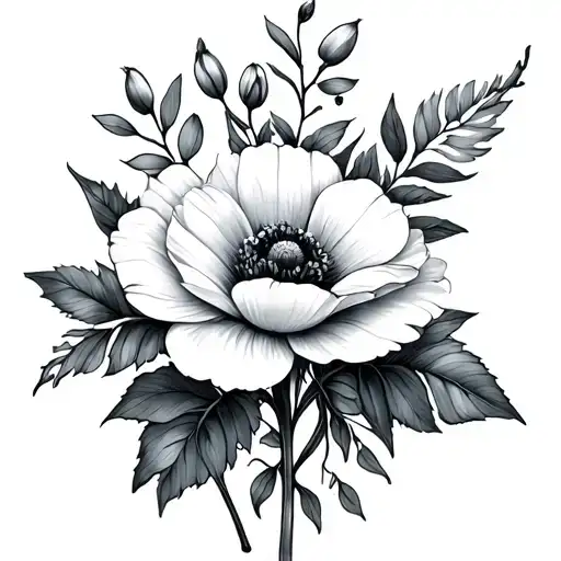 January And August Birth Flowers Intertwined