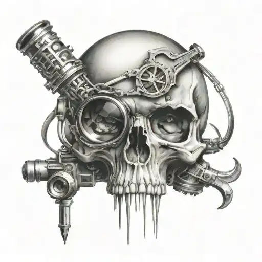 Skull Background Looking Through Lens