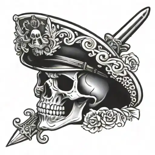 Rcmp Police Skull Dagger Piercing