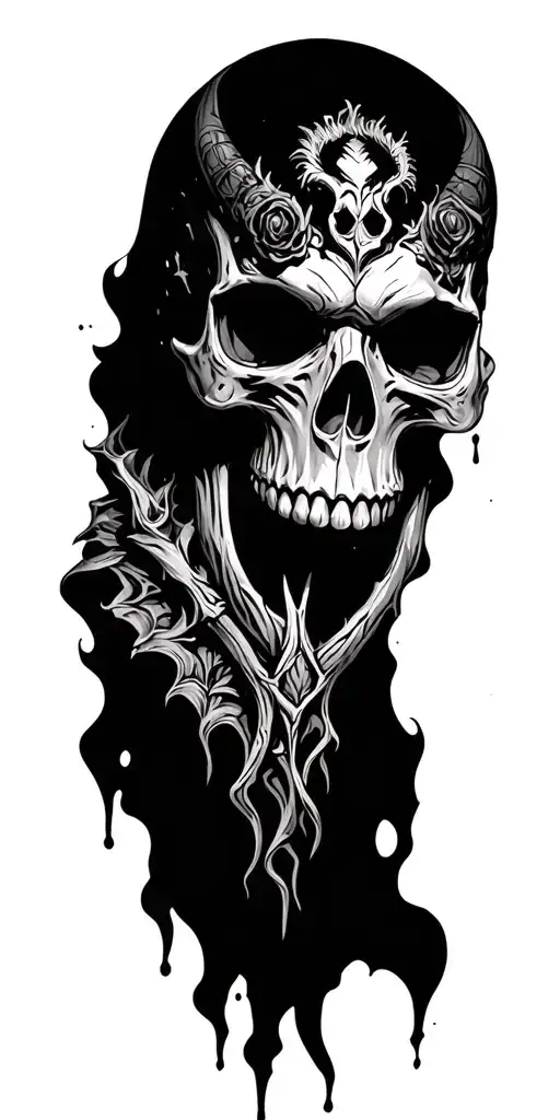 Skull With Demon Background