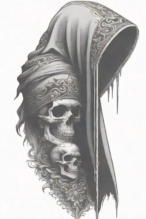 Skull And Bones Bandana Tattoo Style