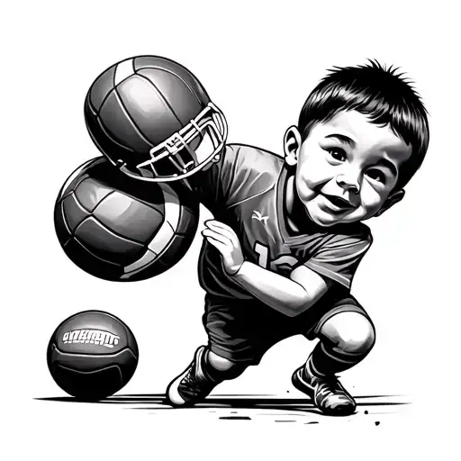 Football Child With A Ball