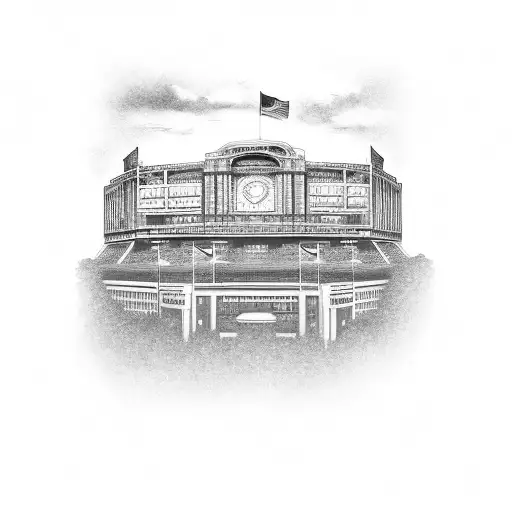 Black And Grey Design Of The Iconic Yankee Stadium Facade