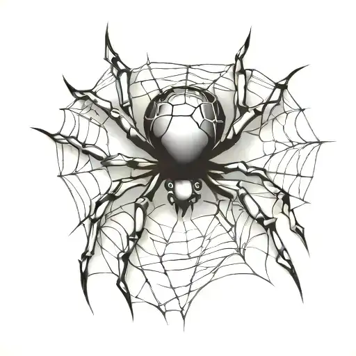 Generate An Image Of A Spider Web Where The Center Is In The Shape Of A Heart