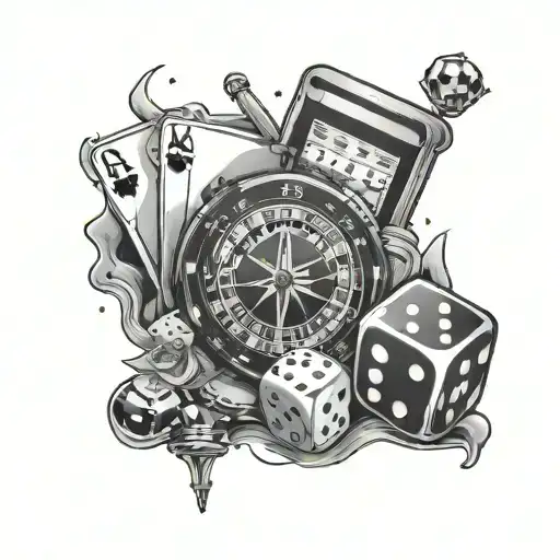 Gambling Themed Tattoo Featuring