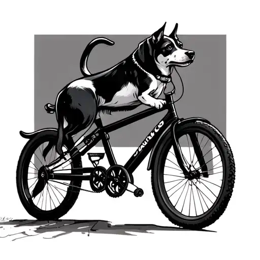 Dog Pulling A Bike