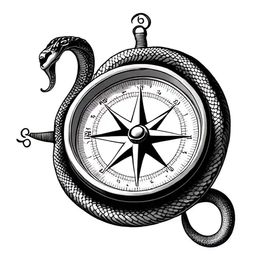 Compass With Snakes Crawling