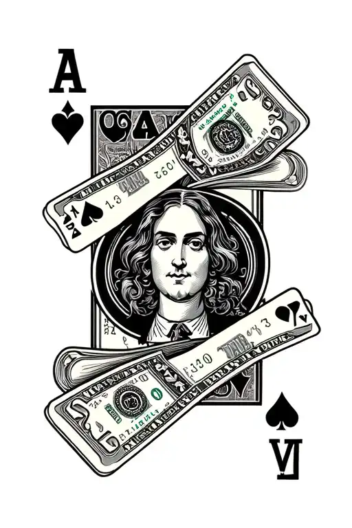 Black Jack Card With Money