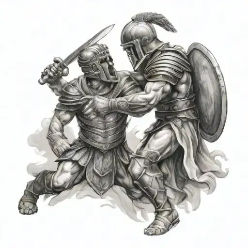 Roman Gladiator Killing Someone