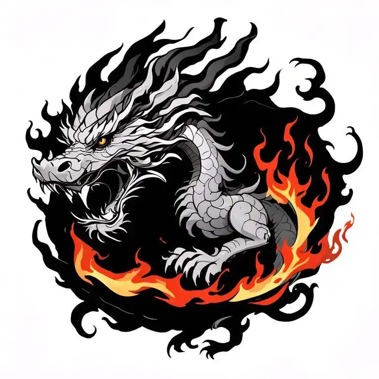 Qilin With Fire Breathing Dragon