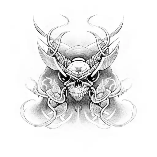 Incorporate Viking Runes Into A Detailed Death Moth Illustration