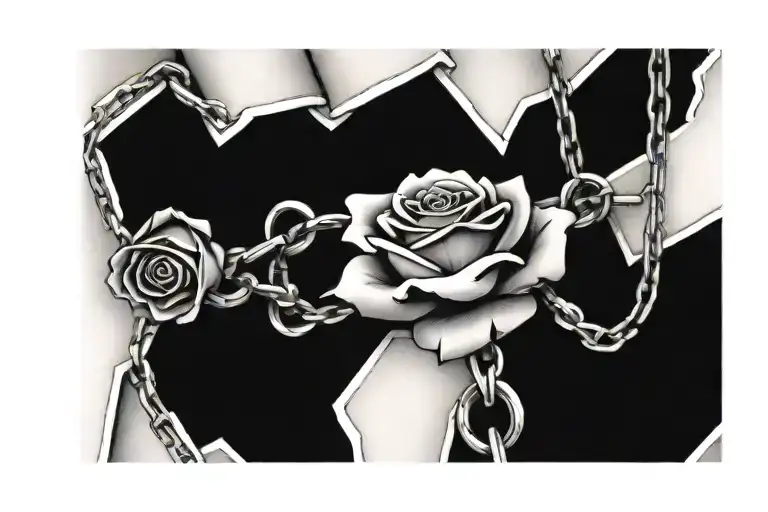 Rose Wrapped In Chain Link