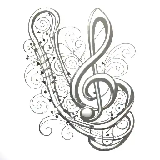 Gospel Music Note Intertwined