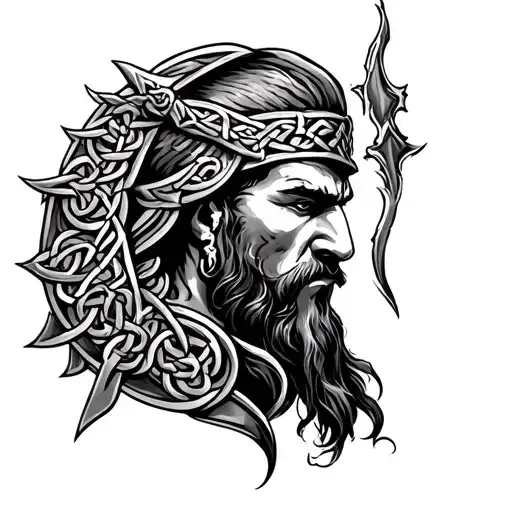 Celtic Warrior Half Sleeve Design
