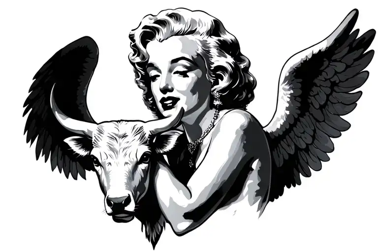 Marilyn Monroe Angel Watching Over Taurus