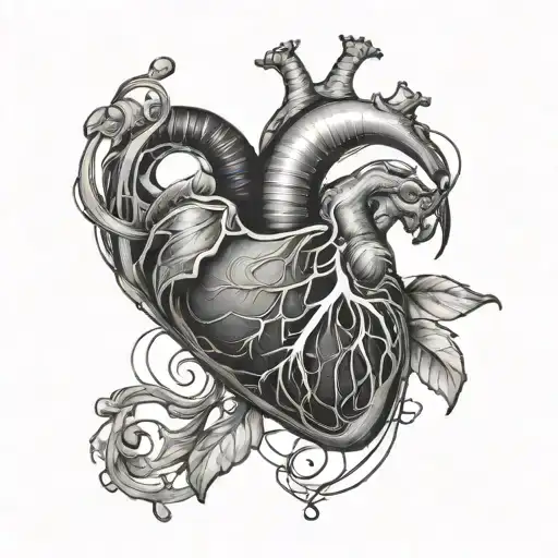 Half Open Heart Heartbeat Line