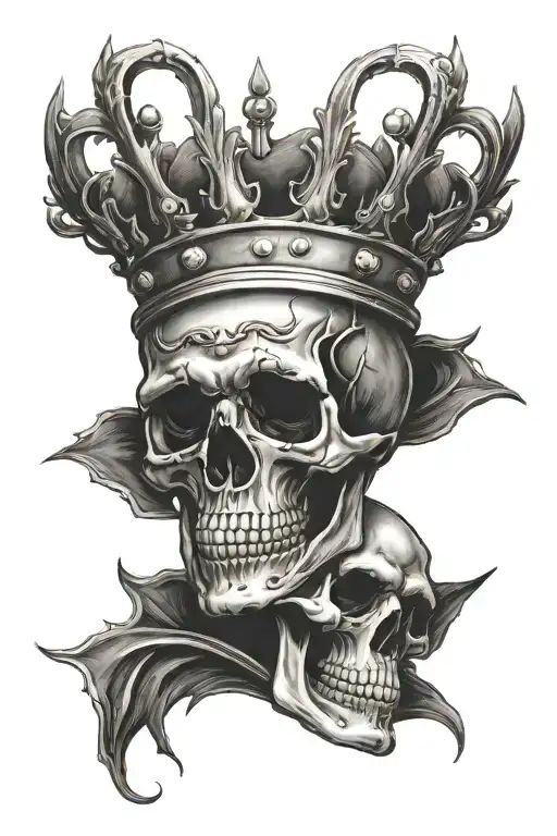 Skull With Crown With Time