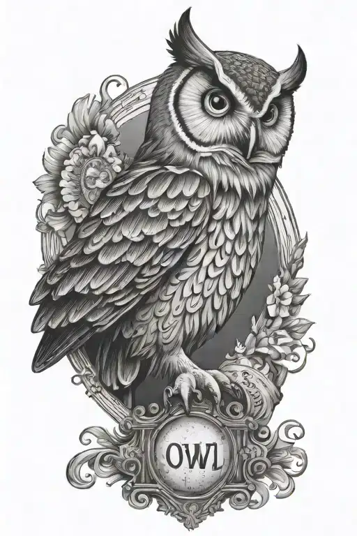 Owl With Plaque Doctor Latern With Crows