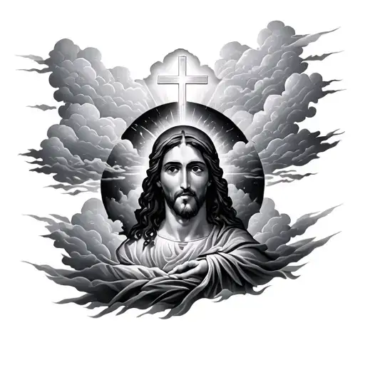 Tattoo For Chest With Clouds And Christian Pictures