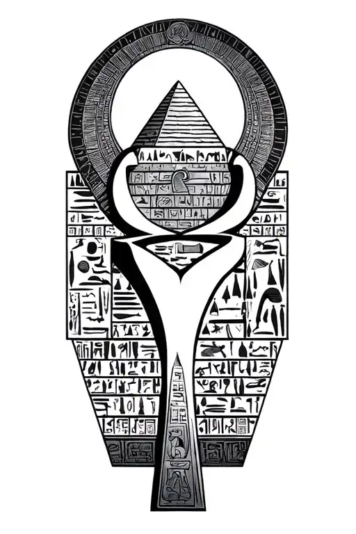 Hieroglyphs Ankh Pyramids Egypt Pyramid Moon