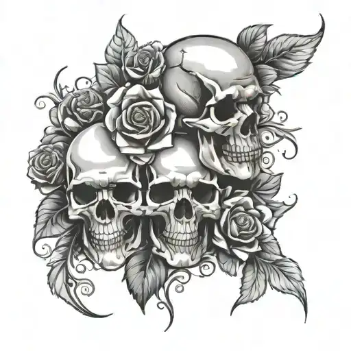 Roses And Skull Men's T