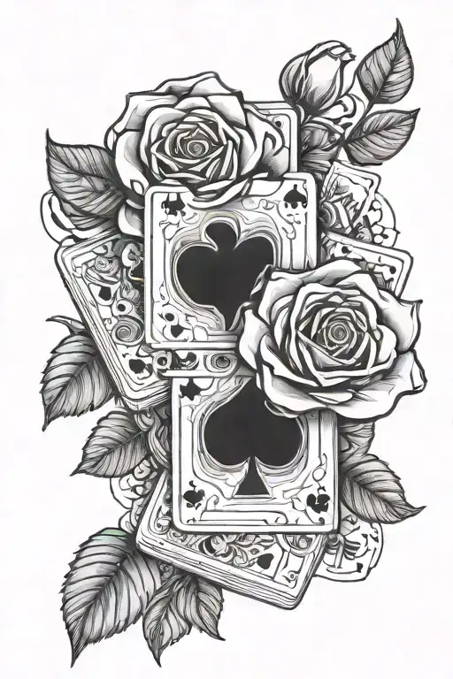 Rose And Playing Cards